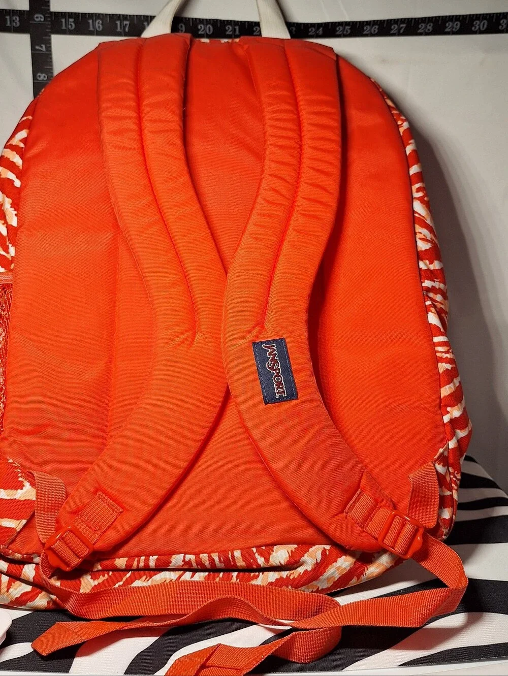 Jansport Backpack, Zebra Stripes, Red & White